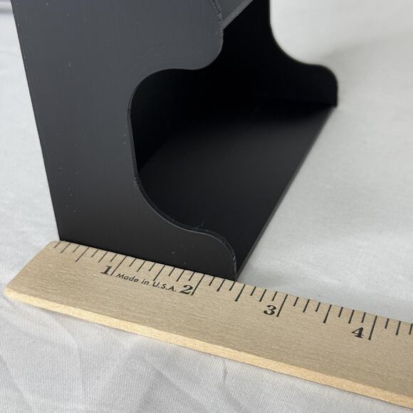 3 Tier Black Desktop Shelf Stand Small Display Organizer Holder Lattice Back - Picture 7 of 7